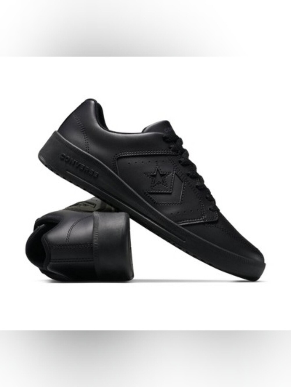 Converse Unisex All Black Court Classic Leather Sneaker
